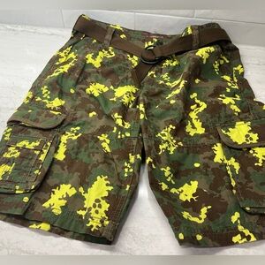 Arizona Jeans Adjustable 6 Pocket Cargo Short Boys Size 20 Husky - Camo